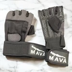 Mava Sports Large Weightlifting Gloves Silicone Padded Wrist Support Cross Train